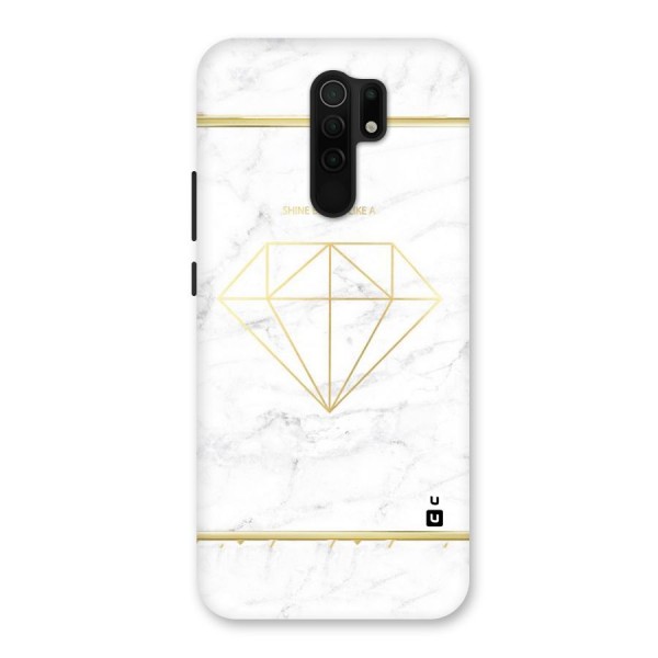 Bright Gold Diamond Back Case for Redmi 9 Prime