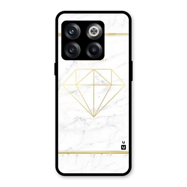 Bright Gold Diamond Glass Back Case for OnePlus 10T