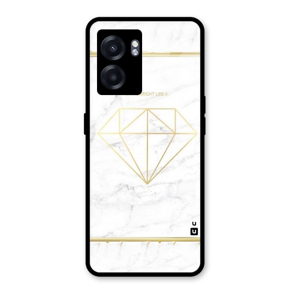 Bright Gold Diamond Glass Back Case for Oppo K10 (5G)