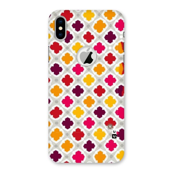 Bright Pattern Back Case for iPhone XS Logo Cut