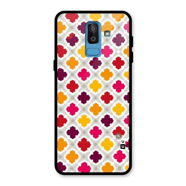 Bright Pattern Glass Back Case for Galaxy J8