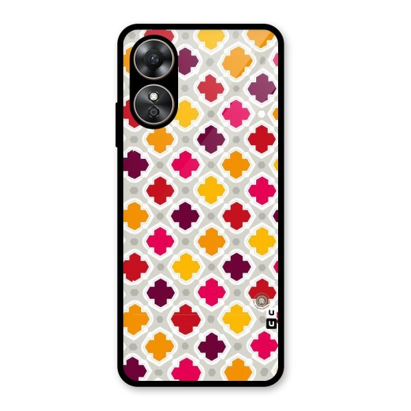 Bright Pattern Glass Back Case for Oppo A17