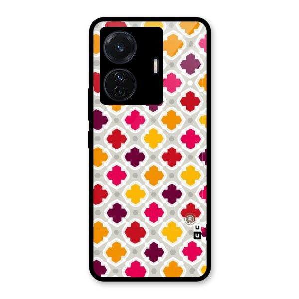 Bright Pattern Glass Back Case for Vivo T1 Pro