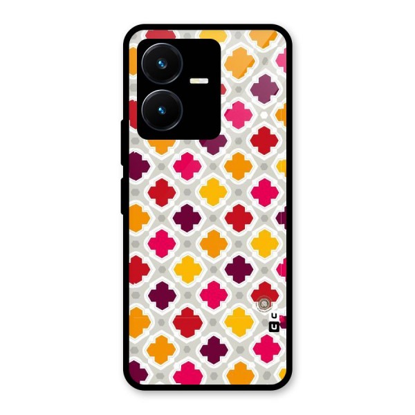 Bright Pattern Glass Back Case for Vivo Y22