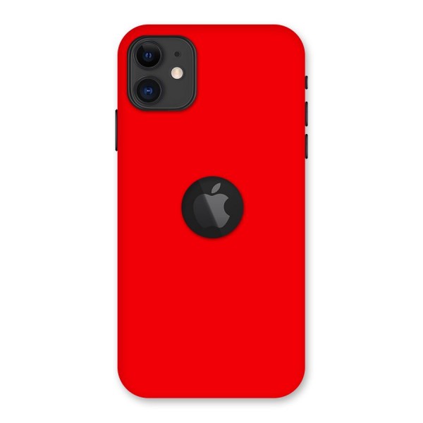 Bright Red Back Case for iPhone 11 Logo Cut