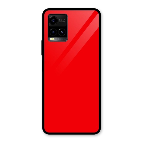 Bright Red Glass Back Case for Vivo Y21 2021