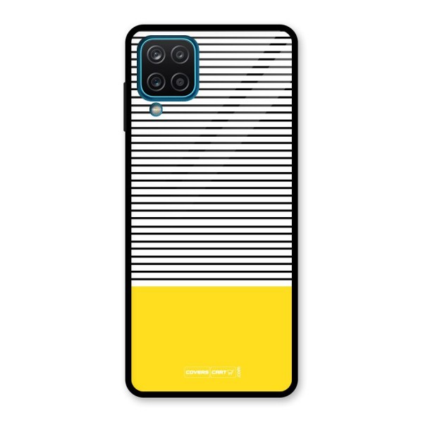 Bright Yellow Stripes Glass Back Case for Galaxy A12