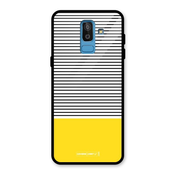 Bright Yellow Stripes Glass Back Case for Galaxy J8