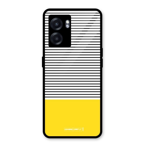 Bright Yellow Stripes Glass Back Case for Oppo K10 (5G)