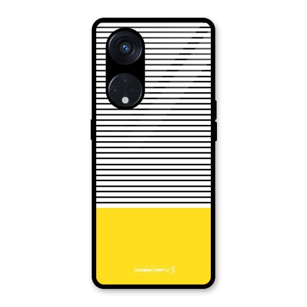 Bright Yellow Stripes Glass Back Case for Reno8 T 5G