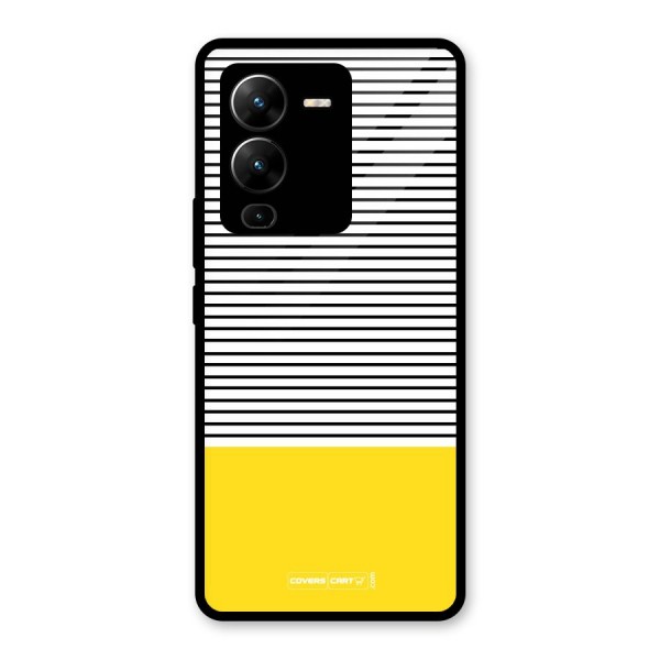 Bright Yellow Stripes Glass Back Case for Vivo V25 Pro