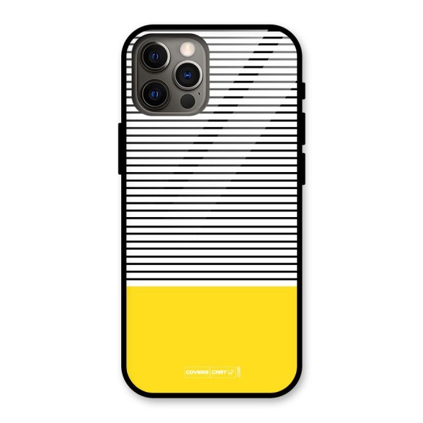 Bright Yellow Stripes Glass Back Case for iPhone 12 Pro