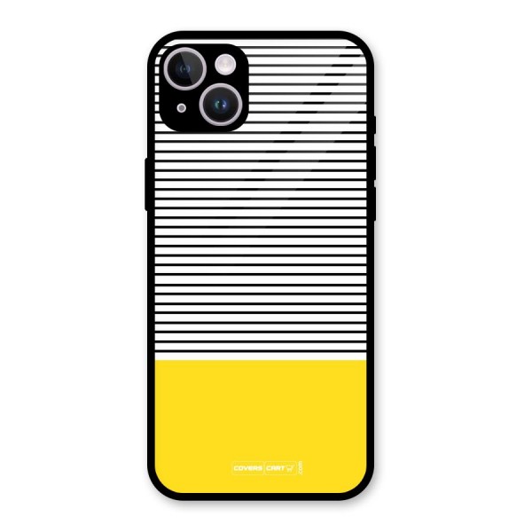 Bright Yellow Stripes Glass Back Case for iPhone 14 Plus