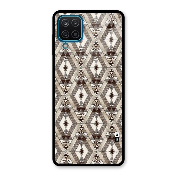 Brown Abstract Design Glass Back Case for Galaxy A12