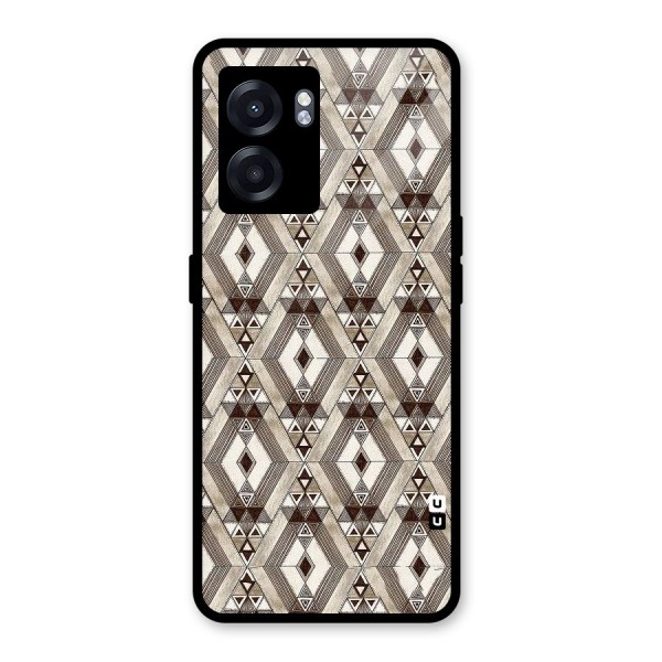 Brown Abstract Design Glass Back Case for Oppo K10 (5G)