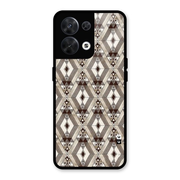 Brown Abstract Design Glass Back Case for Oppo Reno8 5G