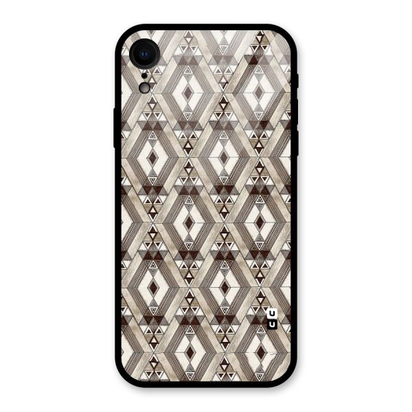 Brown Abstract Design Glass Back Case for XR