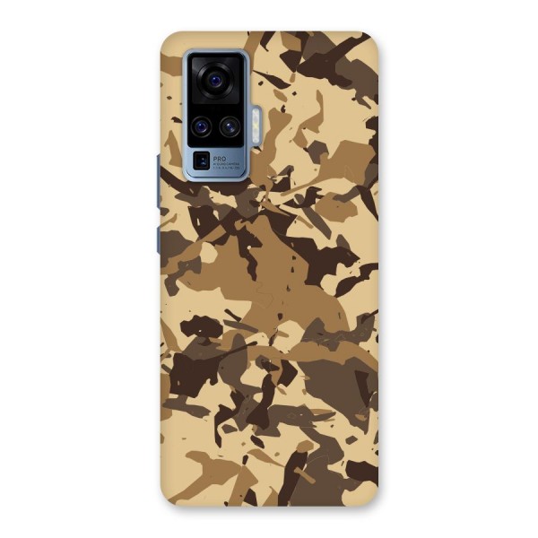 Brown Camouflage Army Back Case for Vivo X50 Pro