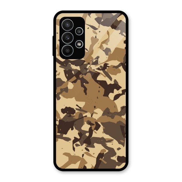 Brown Camouflage Army Glass Back Case for Galaxy A23