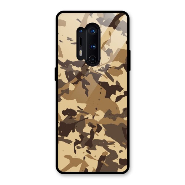 Brown Camouflage Army Glass Back Case for OnePlus 8 Pro