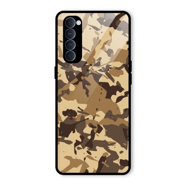 Brown Camouflage Army Glass Back Case for Oppo Reno4 Pro