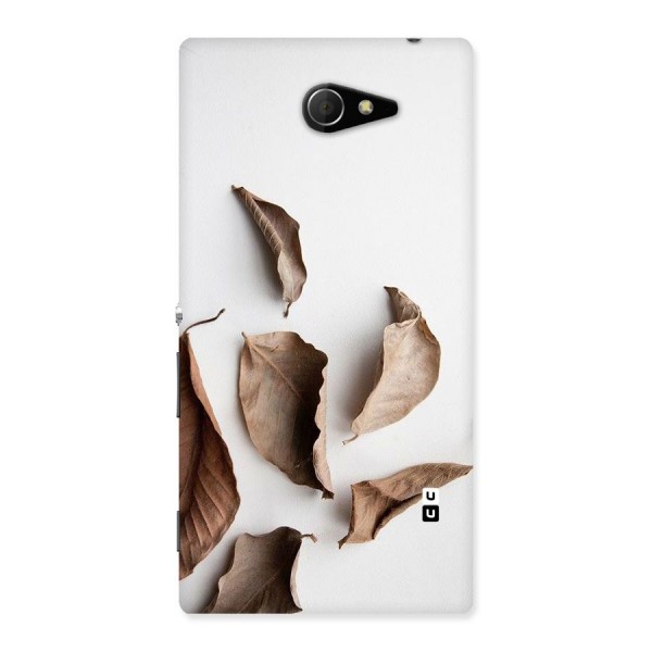 Brown Dusty Leaves Back Case for Sony Xperia M2