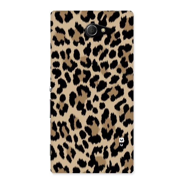 Brown Leapord Print Back Case for Sony Xperia M2