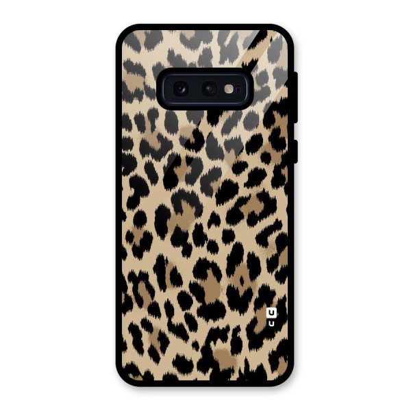 Brown Leapord Print Glass Back Case for Galaxy S10e