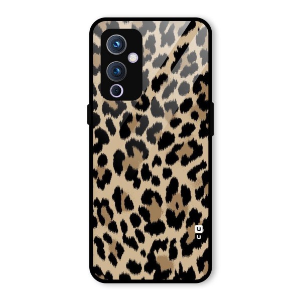 Brown Leapord Print Glass Back Case for OnePlus 9