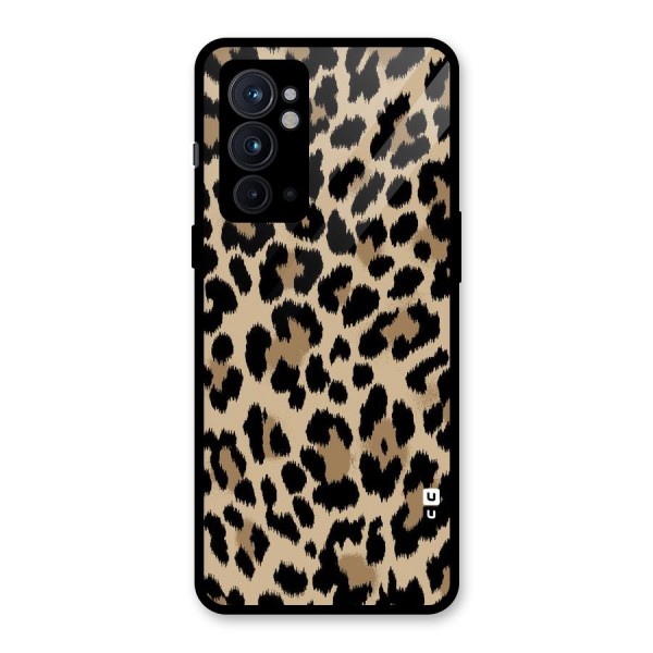Brown Leapord Print Glass Back Case for OnePlus 9RT 5G