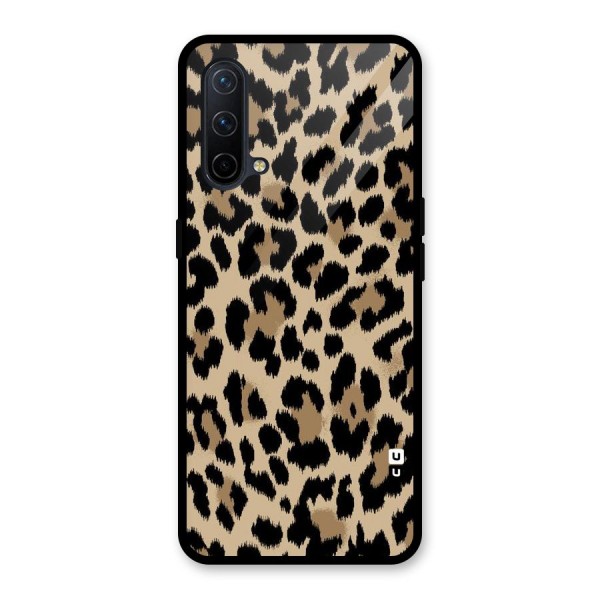 Brown Leapord Print Glass Back Case for OnePlus Nord CE 5G