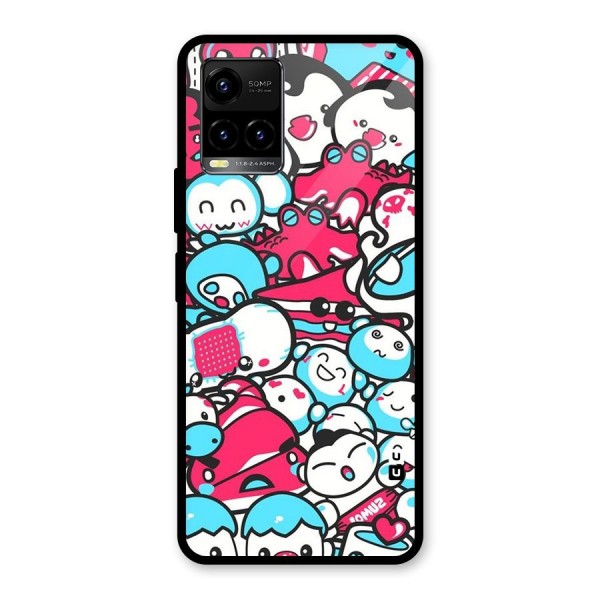 Bunny Quirk Glass Back Case for Vivo Y21G