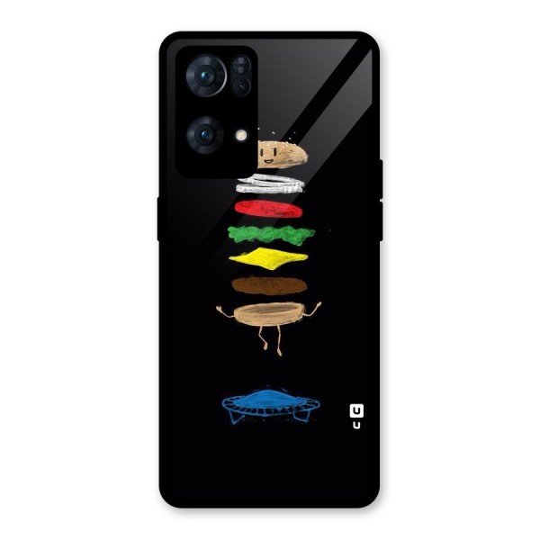 Burger Jump Glass Back Case for Oppo Reno7 Pro 5G