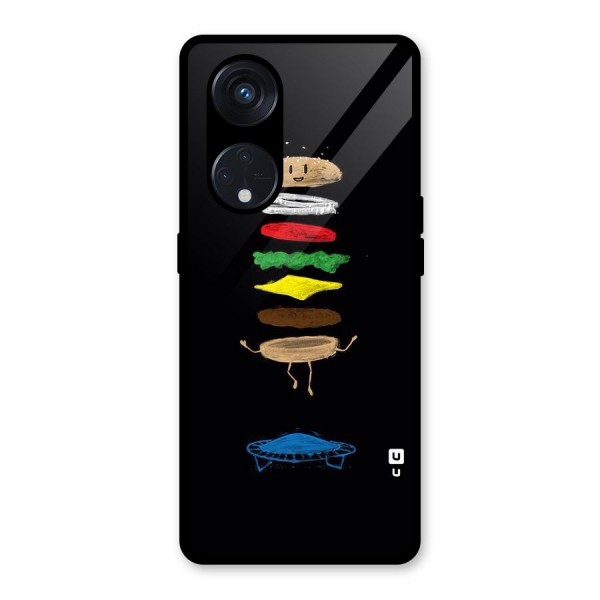 Burger Jump Glass Back Case for Reno8 T 5G