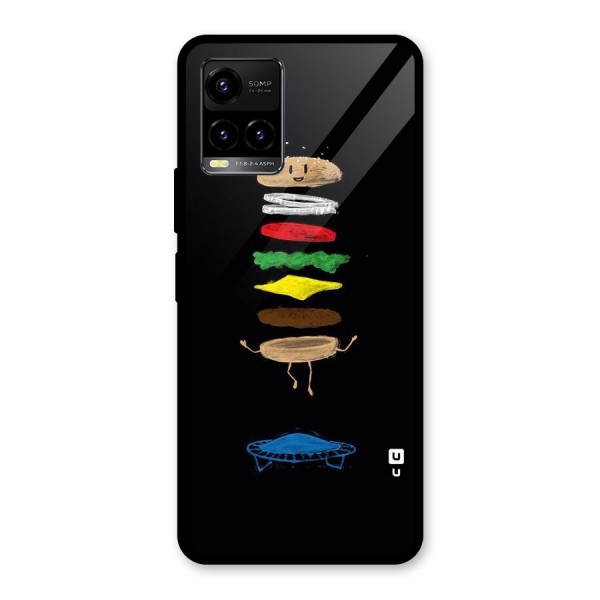 Burger Jump Glass Back Case for Vivo Y21A