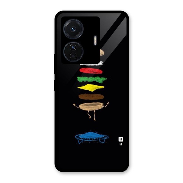 Burger Jump Glass Back Case for Vivo iQOO Z6 Pro