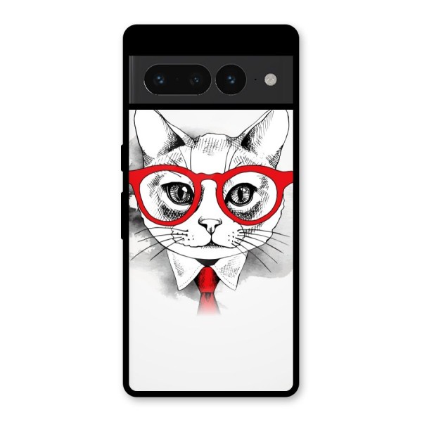 Business Cat Glass Back Case for Google Pixel 7 Pro