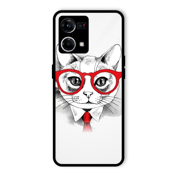 Business Cat Glass Back Case for Oppo F21s Pro 4G