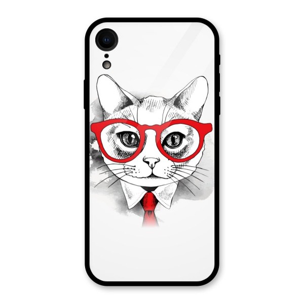 Business Cat Glass Back Case for XR