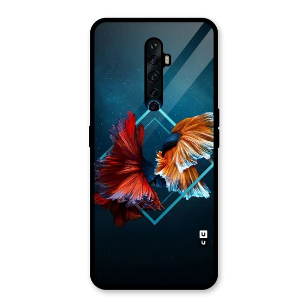 Butterfly Diamond Design Glass Back Case for Oppo Reno2 Z