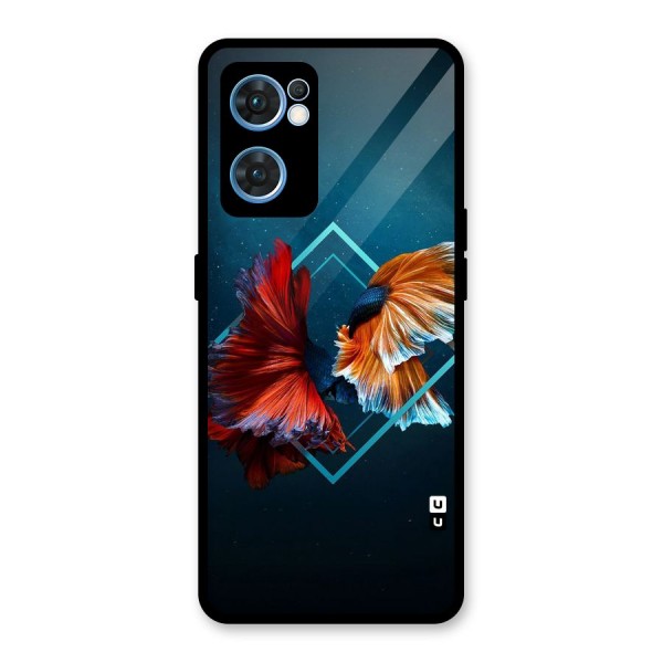 Butterfly Diamond Design Glass Back Case for Oppo Reno7 5G