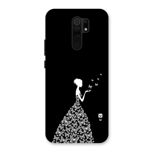 Butterfly Dress Back Case for Redmi 9 Prime