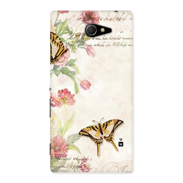 Butterfly Floral Back Case for Sony Xperia M2