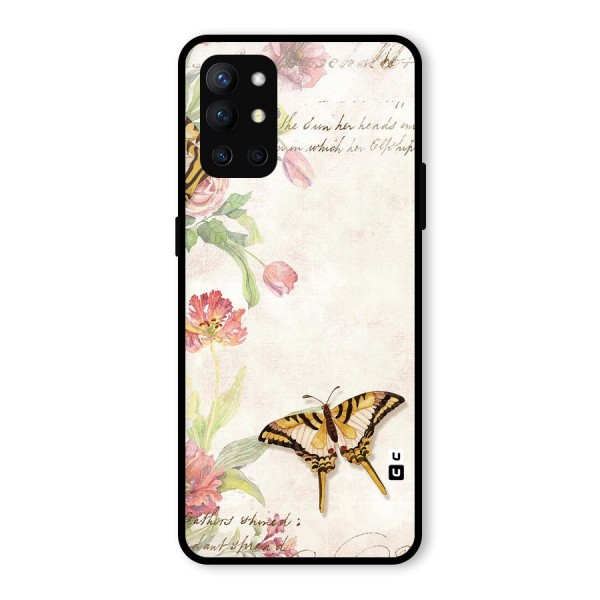 Butterfly Floral Glass Back Case for OnePlus 9R