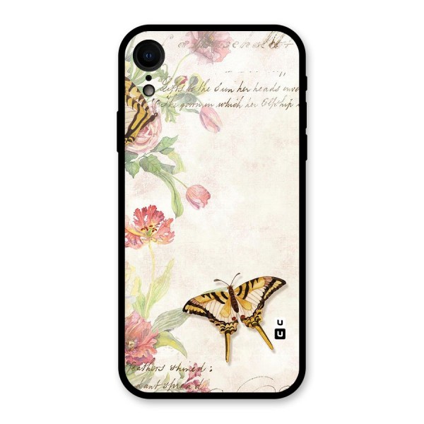 Butterfly Floral Glass Back Case for XR