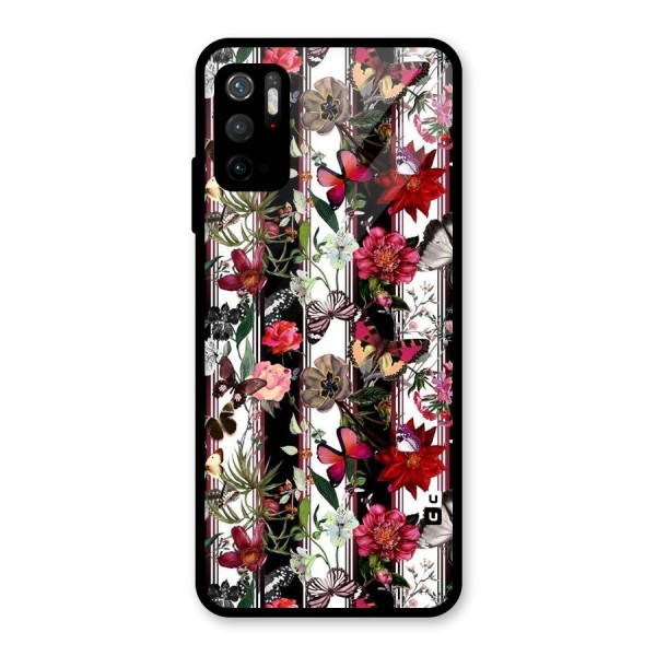 Butterfly Flowers Glass Back Case for Poco M3 Pro 5G