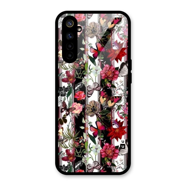 Butterfly Flowers Glass Back Case for Realme 6i