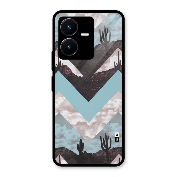 Cacutus Zig Zag Pattern Glass Back Case for Vivo Y22