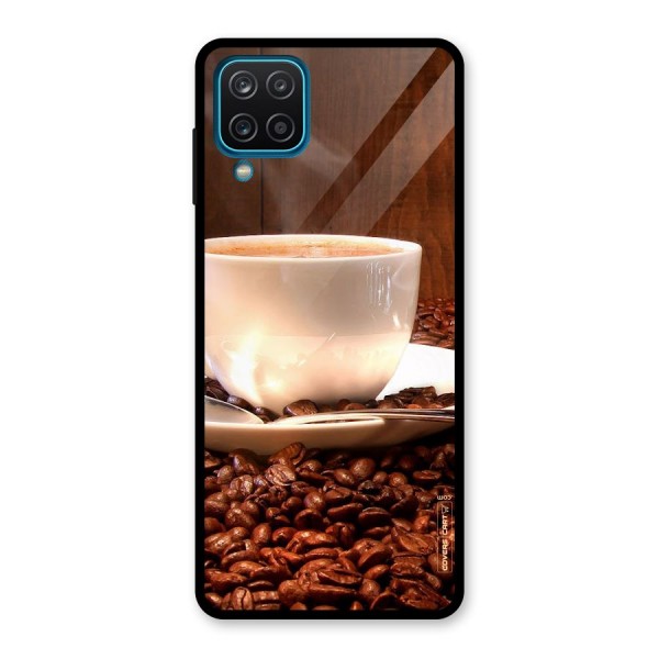 Caffeine Beans Glass Back Case for Galaxy A12