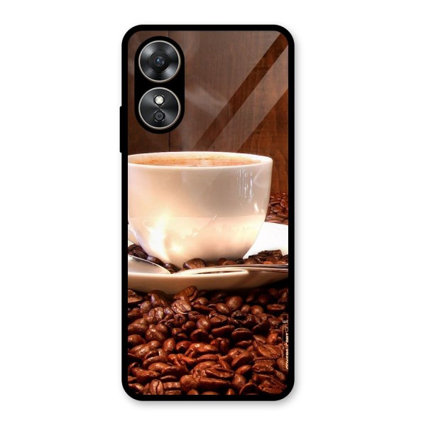 Caffeine Beans Glass Back Case for Oppo A17